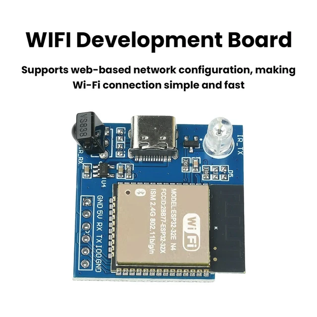 Alt view image 2 of 3 - ESP32E-N4 Transparent Transmission Module Development Board Infrared Transmitter Receiver NEC Command Module Type C