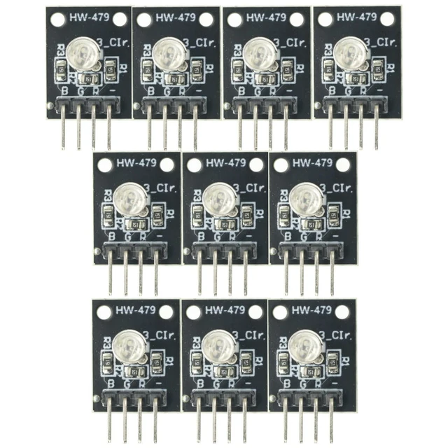 Alt view image 3 of 3 - 10pcs 4Pin RGB Module KY-016 Three Colors 3 Color RGB LED Sensor Module for MCU AVR PIC Raspberry
