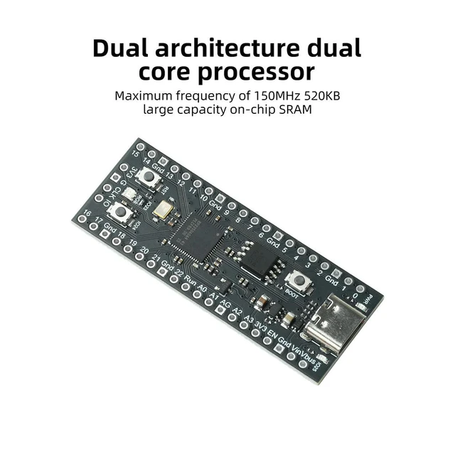 Alt view image 2 of 3 - RP2350A Development Board 128Mbit 16MB Dual-Core Module For Raspberry Pi Pico 2 Projects Development Board Type C