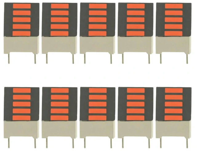 Alt view image 3 of 3 - 10Pcs/lots 5 Segment Red Color 1 Digit Bar LED Display Electronic PCB Board