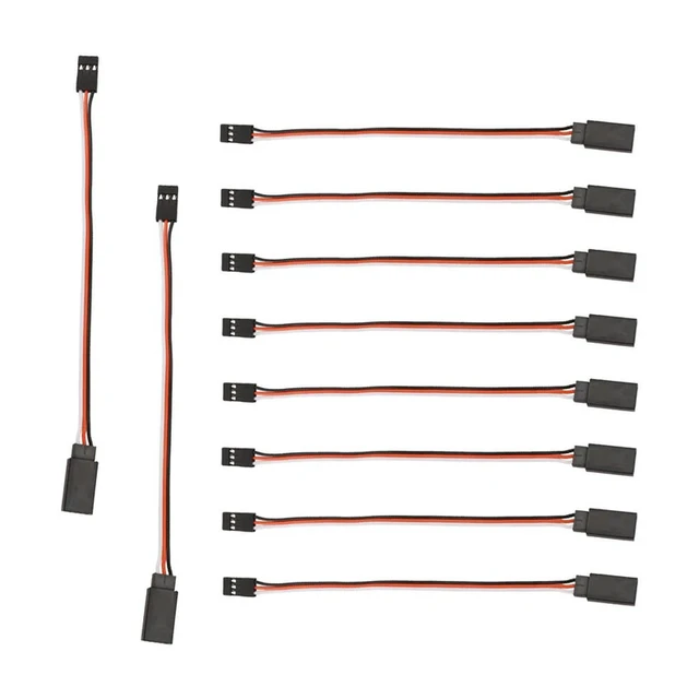 Alt view image 2 of 6 - 10Pcs 150Mm Servo Extension Lead Wire JR Cable 3Pin Male To Female For RC Car