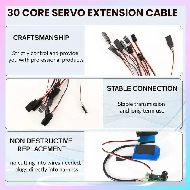 Main image of 10Pcs 150Mm Servo Extension Lead Wire JR Cable 3Pin Male To Female For RC Car