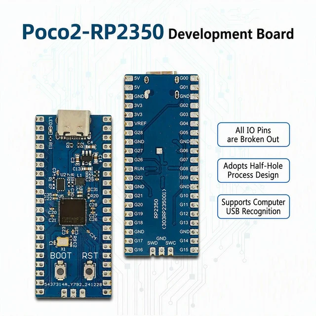 Alt view image 2 of 6 - RP2350A Mini Development Board Type C Drag Drop Firmware Download Dual RISC-V ARM Cores For Robot Wearable Controller