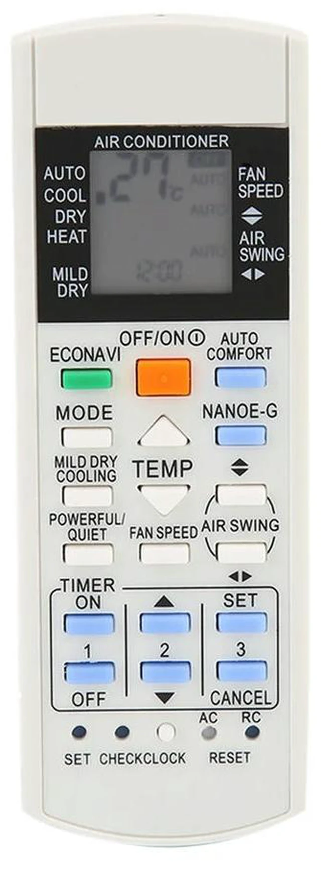 Alt view image 3 of 6 - Practical Air Conditioner Remote Control Replacement Parts Controller for Panasonic A75C3208 A75C3706