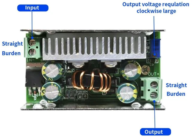 Alt view image 3 of 6 - 15A Dc Dc Adjustable Module 200W 8-55V Input 1-35V Output High Power DC Pressure Regulating Board with Aluminum Shell