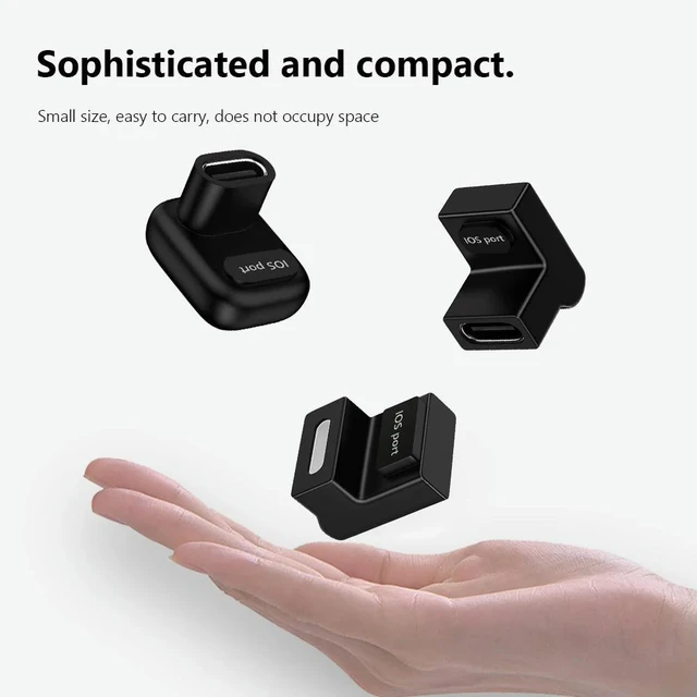 Alt view image 3 of 3 - Type-C Female PD20W To 8 Pin Adapter U Shape 8 Pin Angle Adapter 180 Degree Angled 8 Pin Male To USB C Female Adapter for