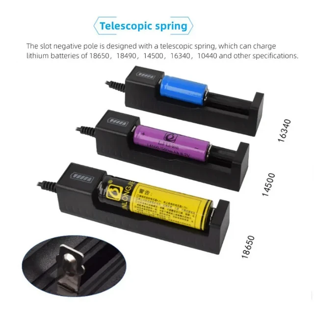 Alt view image 3 of 6 - Multifunctional Lithium Charger Single Charge 16340 14500 26650 Universal Charger