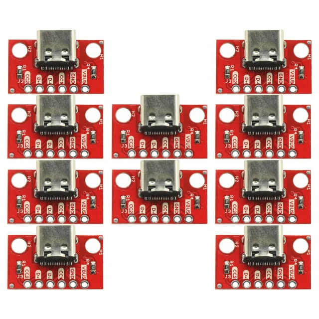 Alt view image 3 of 6 - 10PCS USB C Breakout Type C Connector Board 3.1 Serial Basic Female Connector USB Breakout Board Adapter