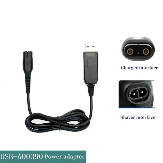 Alt view image 3 of 3 - E56B USB Charging Plug Cable A00390 5V Electric Adapter Power Cord Charger for Shavers A00390 RQ310 RQ320 RQ330RQ350