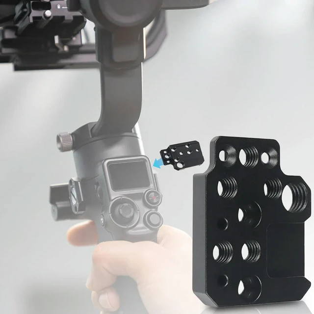 Alt view image 3 of 3 - Gimbal Mounting Plate with 1/4 3/8 Hole Cold Shoe Mount Camera Gimbal Bracket for Ronin RS3/RS2/RSC2/SC/S Gimbal Mount Plate