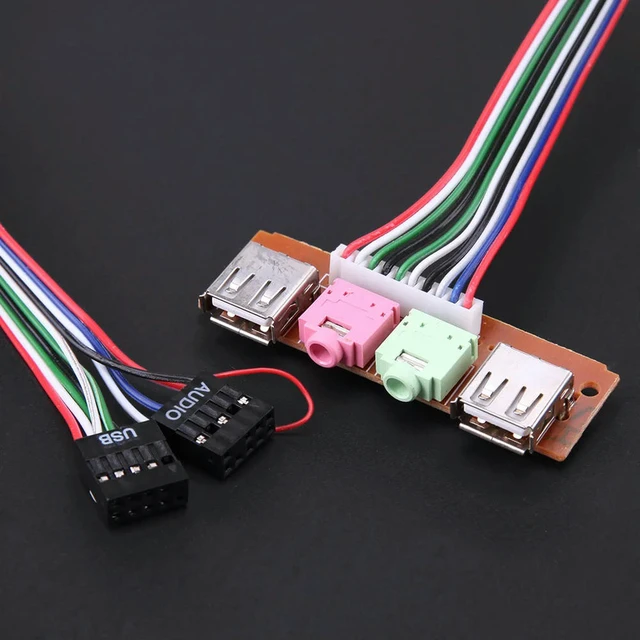 Alt view image 2 of 3 - USB Port Audio Headset Microphone Cable USB Audio Port Microphone Earphone Cable Audio Jack Mic Earphone Cable
