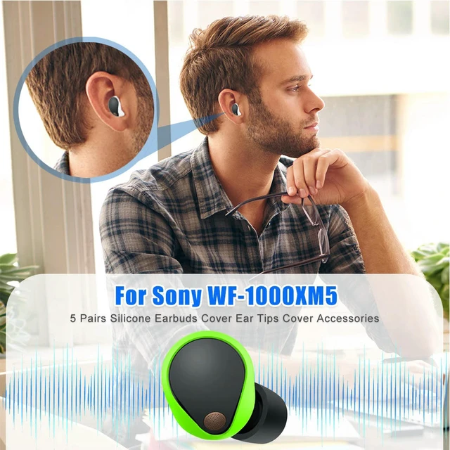 Alt view image 2 of 3 - 5 Pairs Silicone Ear Tips Cover Accessories Anti-Slip Ear Caps Replacement Protective Ear Cover for WF-1000XM5 Headphones
