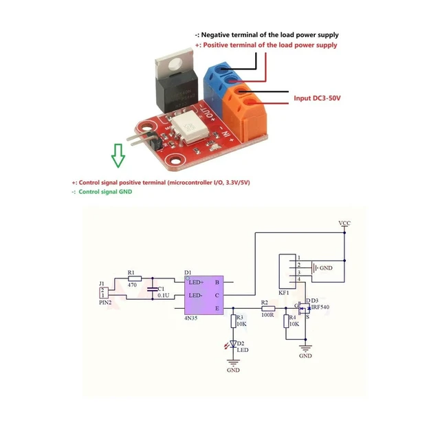 Alt view image 3 of 3 - IRF540 Opto-Isolated MOSFET Switch Module DC PWM Control Board for Raspberry Pi Motor Solenoid LED Strip