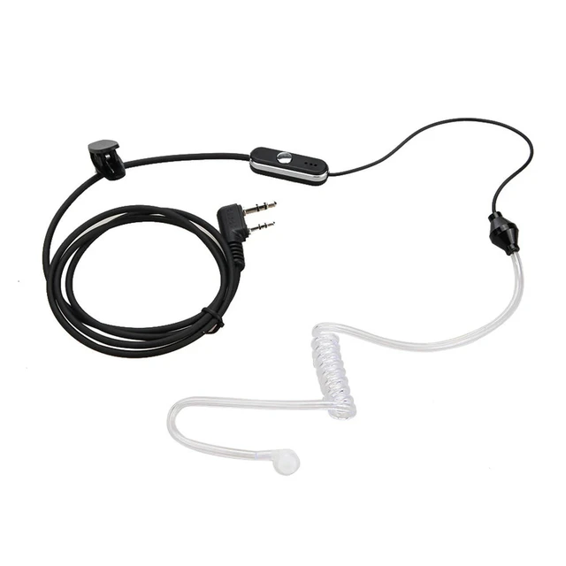 Alt view image 3 of 3 - Practical Walkie Talkie Headset 2 Pin Acoustic Tube Earphone Earpiece Headphone PTT MIC Accessories for Baofeng Retevis Radios