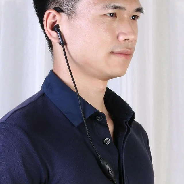 Alt view image 2 of 3 - 2Pin Earpiece Headset PTT Interphone MIC Earphone Ear Hook for Baofeng Radio