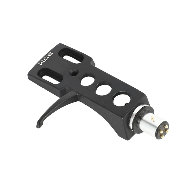 Alt view image 2 of 3 - Black Turntable Headshell For Technics For Other Turntables 4 Pin Contacts Fit Phono Turntables Headshell