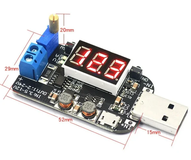 Alt view image 3 of 3 - DC-DC CV CC 15W 5V to 1V 9V 12V 24V Adjustable Step UP Down Power Supply Board Boost Buck Voltage Regulator Converter USB Output