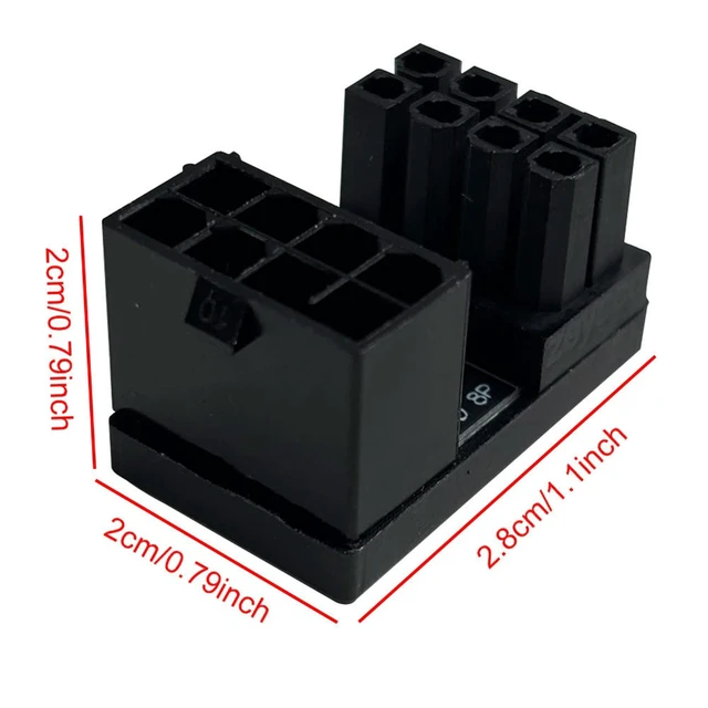 Alt view image 3 of 3 - ATX 8Pin 180 Degree Angled Connector ATX GPU Adapter 8Pin 180 Degree Angled Power Steering Connector for Desktops Graphics Card