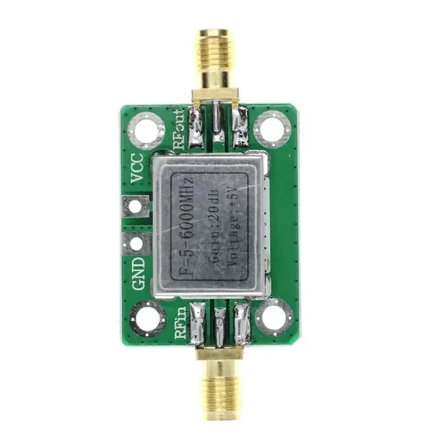Alt view image 2 of 3 - 5-6000MHz RF Gain 20dB Gain Broadband Signal Power Amp Amplifier Board 5M-6GHz DC 5V 85mA Module Board