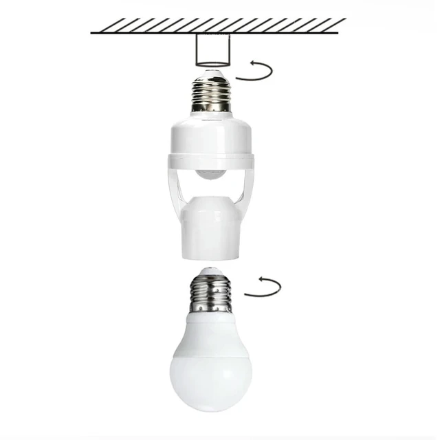 Alt view image 3 of 3 - E27 Screw Port Sensor Lamp Head Infrared Body Motion Sensor Lamp Head Infrared Sensor Switch AC100-240V