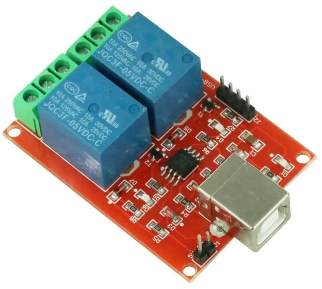 Main image of 5V 2 Channel USB Relay Module Programmable Computer Control Relay Switch