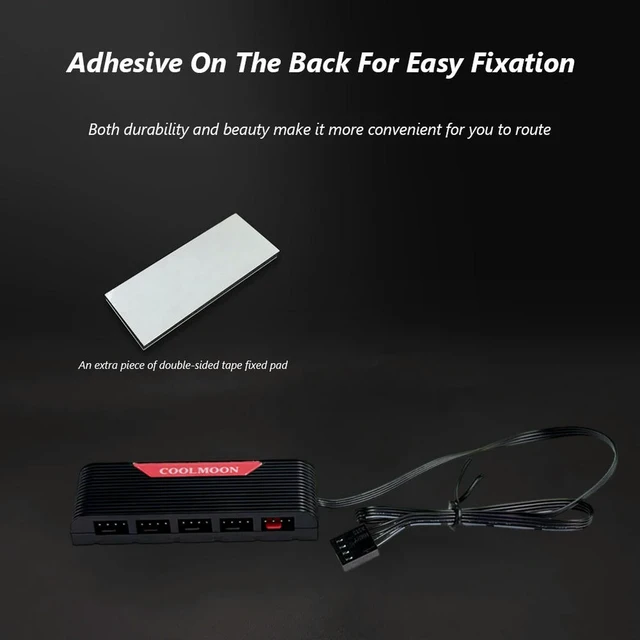 Alt view image 3 of 3 - 1 to 5 4Pin PWM Fan Hub CPU Cooler Fan PC Case Cooling Fan Power Extension Cable