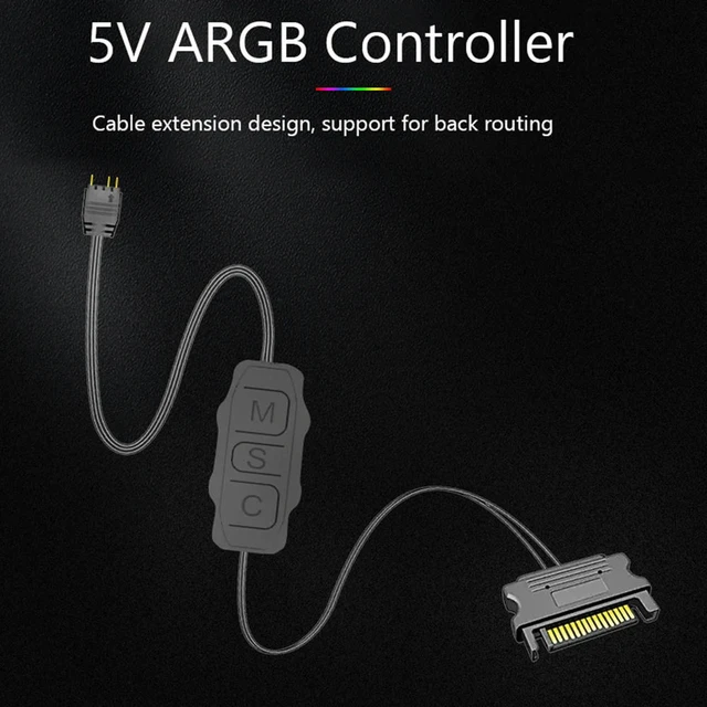 Alt view image 3 of 3 - ARGB 5V 3PIN To SATA Interface Extension Cable Light Controller RGB Sync Controller Cable for PC Case Fan
