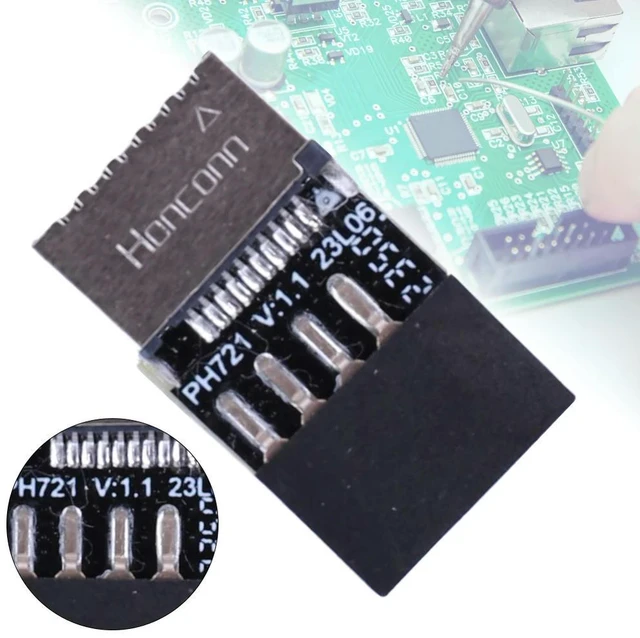 Alt view image 2 of 6 - Motherboard USB 2.0 9Pin To Type-E Connector USB 2.0 Expansion Board Motherboard Converter for OS/Linux