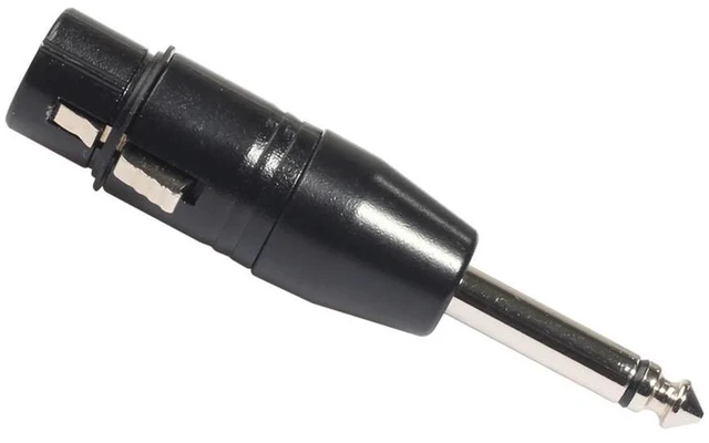 Alt view image 3 of 3 - 3Pin XLR Female to 6.35mm Male Mono Plug-In Audio Conversion Locking Adapter