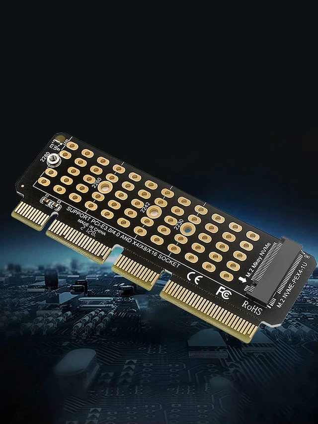 Alt view image 3 of 3 - M2 NVME Adapter Card M.2 M-Key M.2 To PCI-E4.0 Converter SSD To PCIE4.0 Full Speed X4 Support 1U Server for 2230-2280 M.2 SSD
