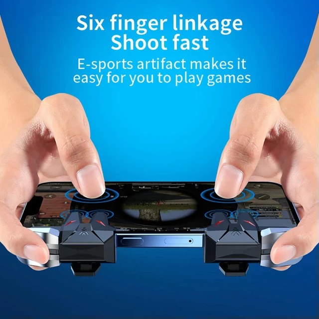 Alt view image 2 of 3 - 2pcs Mechanical 6 Finger Aim Triggers Sensitive Game Controller Key Button Mobile Gaming Triggers for Pubg Mobile