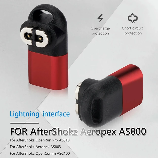 Alt view image 3 of 3 - 90 Degree Bending Charging Adapter Converter with Lanyard Hole for AfterShokz OpenComm ASC100SG/C102 Magnetic Charger Converter