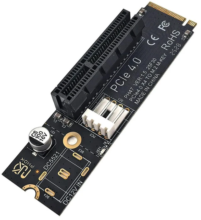 Main image of NGFF M.2 To PCI-E 4X Adapter Card Compatible with X1 X4 X8 X16 PCI-e Interface Static Bag Packaging