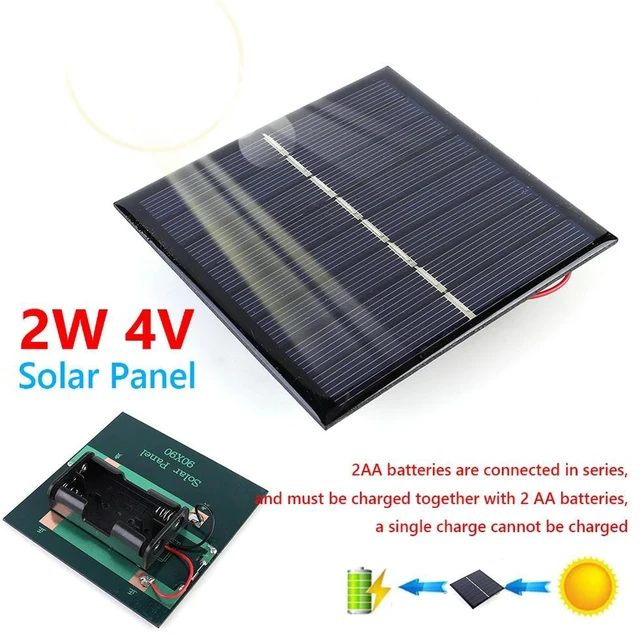 Main image of 2W 4V Photovoltaic Cells Solar Cell Panel Solar Panel Charger for 1.2V 2xAA Rechargeable Charging for Solar Light