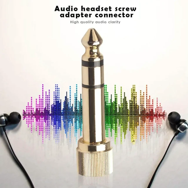 Alt view image 2 of 3 - 6.35mm Male to 3.5mm Female Jack+3.5mm Plug Connector Amplifier Audio Adapter