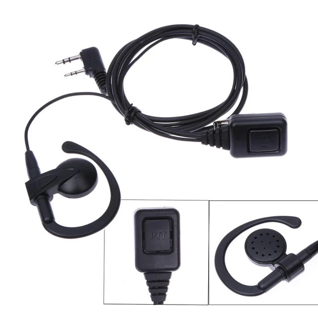 Alt view image 2 of 3 - 2 Pin Walkie Talkie Headset with PTT Mic Earphone Walkie Talkie Headset Multifunctional for Baofeng Kenwood Puxing Wouxun Radio