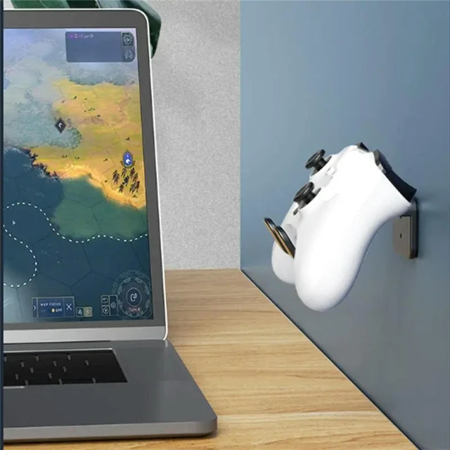 Alt view image 2 of 3 - 3 Pcs Controller Stand For Wall Gamepad Holder For PS5 PS4 One Switch Pro Adhesive/Screws Wall Mounted Black Hanger