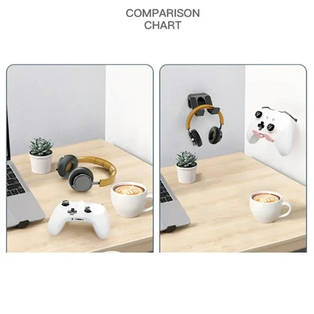 Alt view image 3 of 3 - 3 Pcs Controller Stand For Wall Gamepad Holder For PS5 PS4 One Switch Pro Adhesive/Screws Wall Mounted Black Hanger