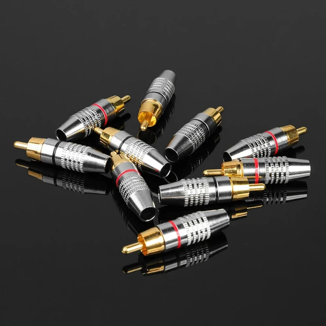 Alt view image 2 of 3 - 10pcs Audio Video Plug Professional DIY RCA Speaker Adapter Plug Accessories for DIY Audio Video Cable