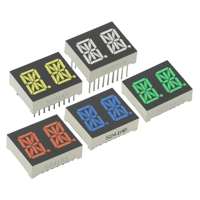 Alt view image 2 of 3 - 5PCS 0.54 Inch 2-Digit Common Cathode Alphanumeric LED Display, 5 Colors , High Brightness 2-Digit M-Type Digital Tube