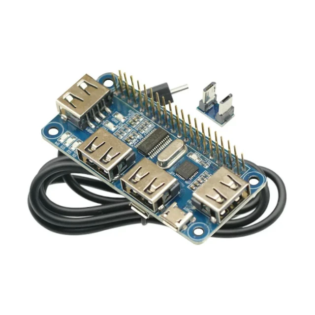 Alt view image 2 of 3 - 4 Ports USB HUB HAT For Raspberry Pi 3 / 2 / Zero W Extension Board USB To UART For Serial Debugging Compatible With USB2.0/1.0