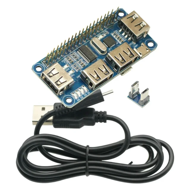 Alt view image 3 of 3 - 4 Ports USB HUB HAT For Raspberry Pi 3 / 2 / Zero W Extension Board USB To UART For Serial Debugging Compatible With USB2.0/1.0