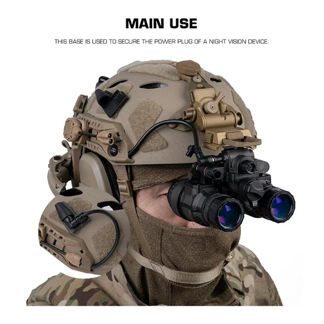 Alt view image 2 of 3 - Power Plug Mounting Base Easy To Install Pack Cable Connector Mount Helmet Cable Holder for NVG & Wargame