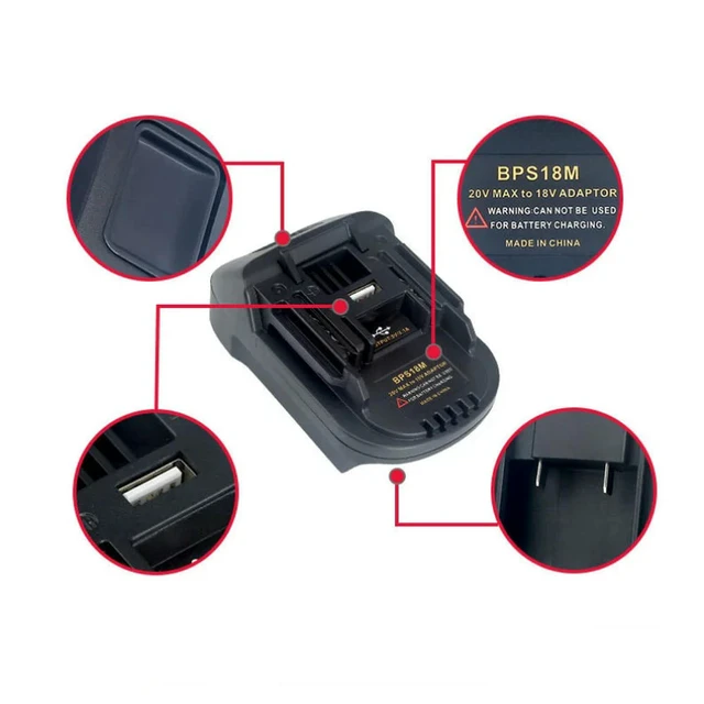 Alt view image 2 of 3 - BPS18M Tool Adapter for Black & Decker/For Porter Cable/ for Stanley is Converted To Replace For Makita BL1830