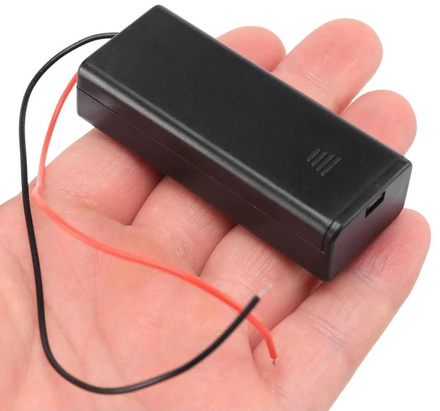 Main image of 10/Pcs 2 AAA Holder With Switch ON Off And Back Cover With Cord Wire Leads 3V Batteries Box Box