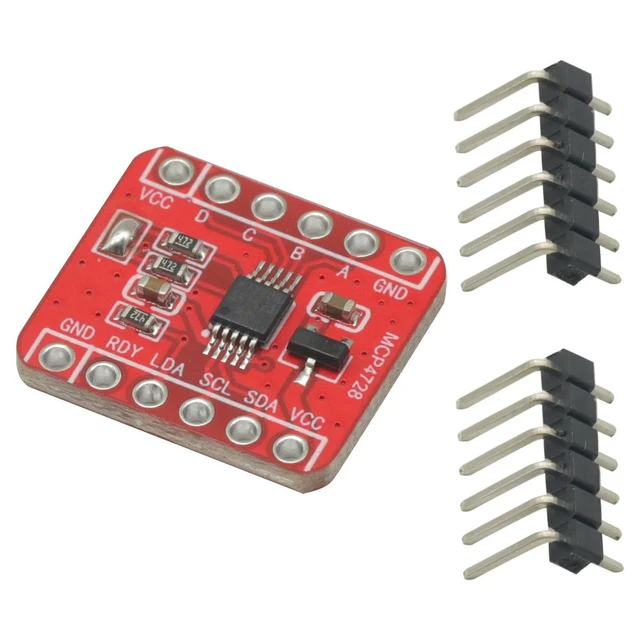 Alt view image 2 of 3 - 1PCS MCP4728 12 Bit Quad Digital to Analog Converter I2C Interface Low Power with EEPROM Memory DAC Breakout Sensor Module