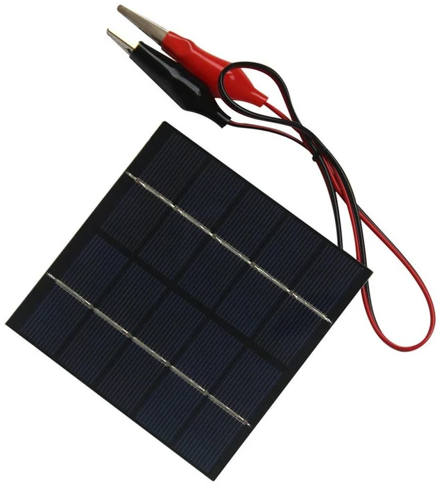 Main image of 1.5W 5V Polycrystalline PET Photovoltaic Solar Panel High Conversion Rate Solar Cell Panel 100mm X 100mm with Clip & 2 Cable