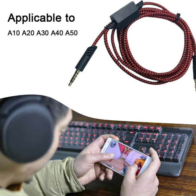 Alt view image 3 of 3 - Replacement Headset Cord Inline Mute Cord for Astro A10/A30/A40/A40TR/A50 Gaming Headset Extension Cable for / Controller