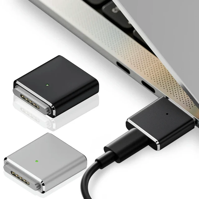 Alt view image 3 of 3 - 100W Type-C Female To Magnetic 3 Adapter with LED Indicator PD3.1 Fast Charging Converter for MacBook Air/for MacBook Pro