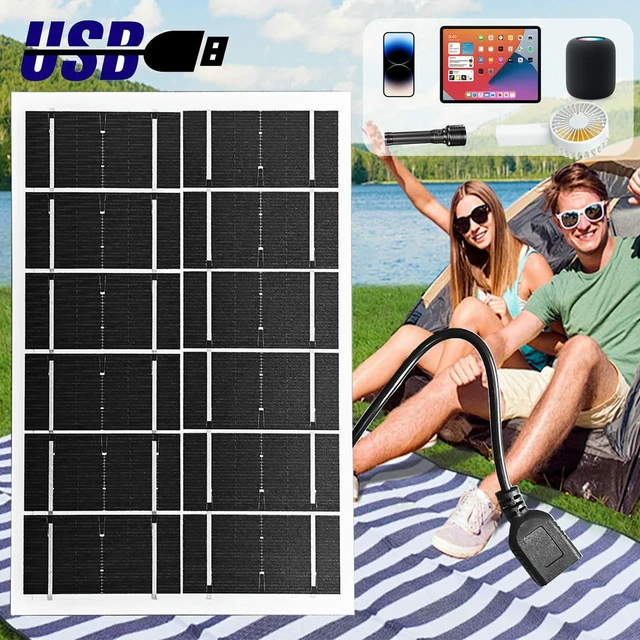 Alt view image 2 of 3 - 5V 3W USB Solar Panel Flexible Monocrystalline Waterproof 22% Efficiency Outdoor Camping Hiking